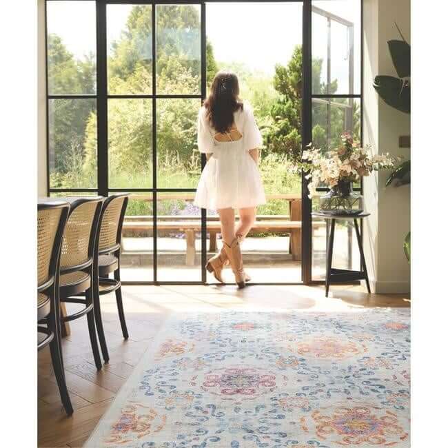 Eco-Washable Cream Rug Moroccan Design