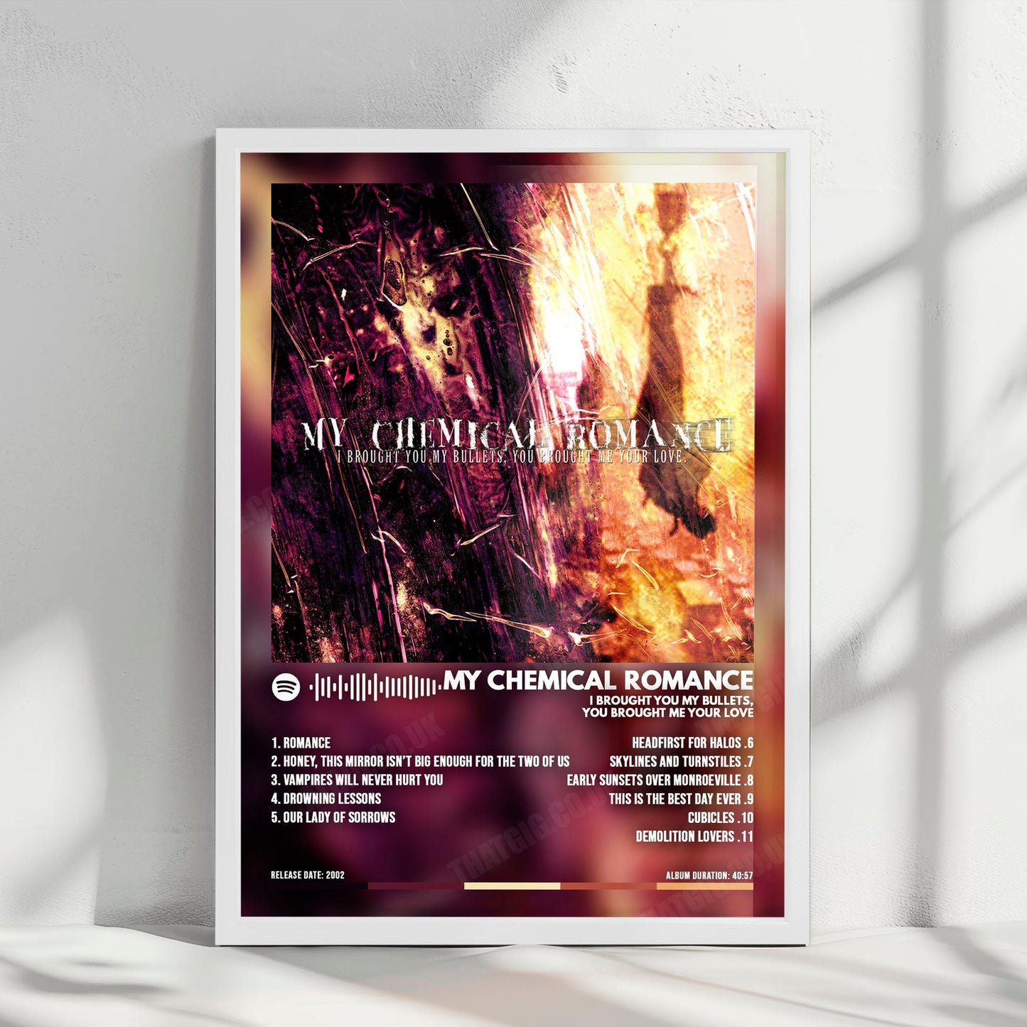 My Chemical Romance "I Brought You My Bullets, You Brought Me Your Love" Album Cover Poster - with Complete Tracklist