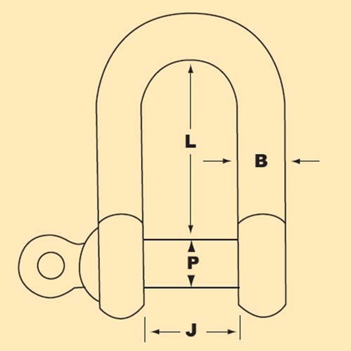 AG Galvanised Steel D Shackle with 5mm Pin (10mm ID)
