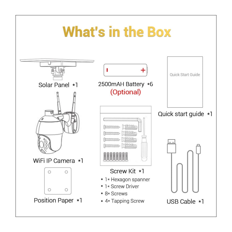 ESCAM QF280 HD 1080P IP66 Waterproof WiFi Solar Panel PT IP Camera without Battery, Support Night Vision / Motion Detection / TF Card / Two Way Audio (White)
