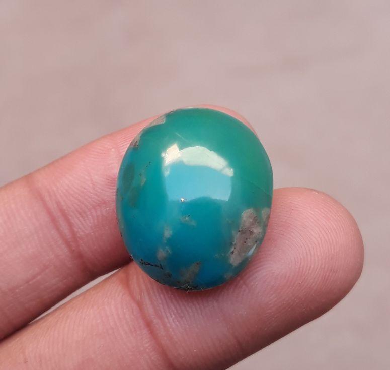 32ct Morenci Turquoise - Natural Turquoise - Blue / Green Turquoise - 22x19 mm