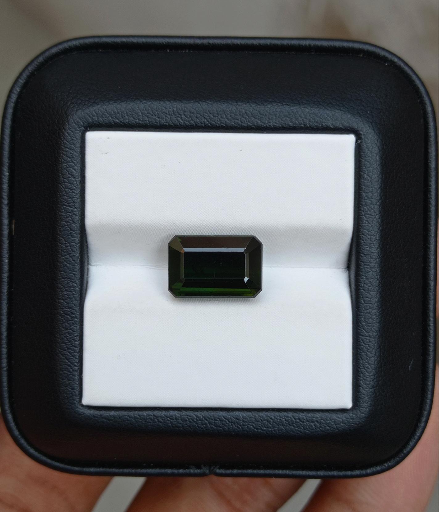 4.3ct Natural Green Tourmaline Gemstone - Faceted Tourmaline - October Birthstone - 13x8x4mm
