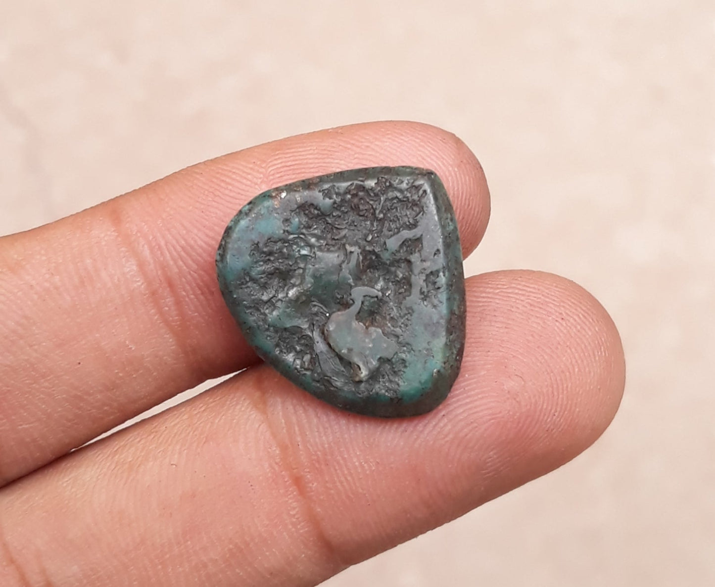 11ct Natural Turquoise with Pyrite - Shajri Feroza - 20x21mm