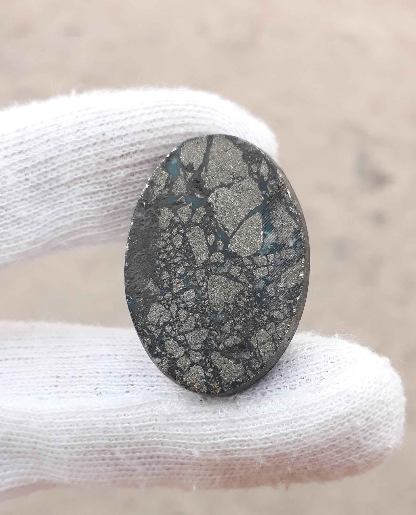 Natural Turquoise with Pyrite - Blue Matrix Turquoise - Shajri Feroza-81Ct