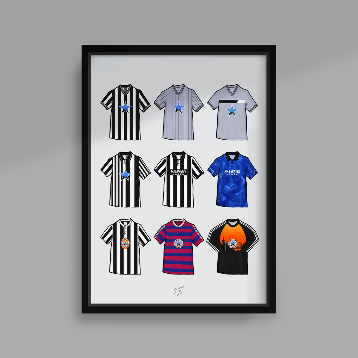 Newcastle Retro Shirts Print