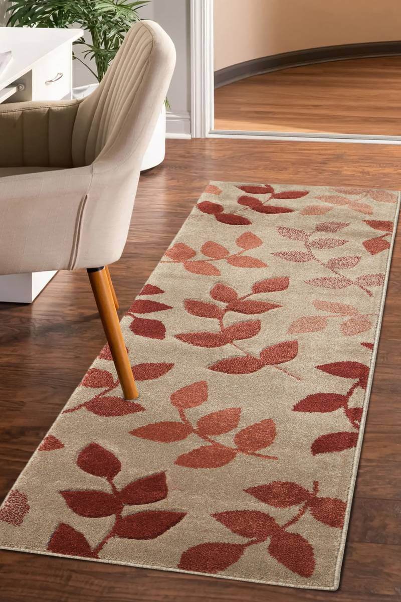 Newport Leaf Rug – Hand-Carved Floral Design