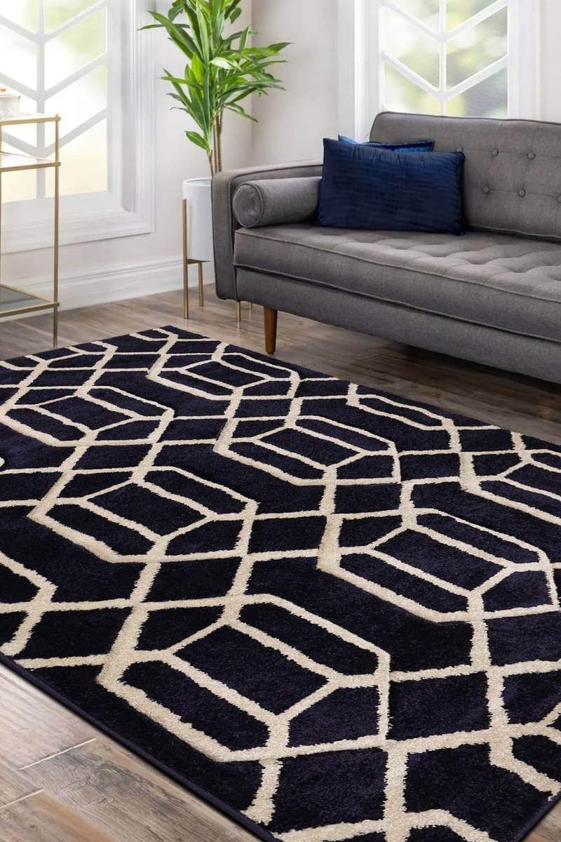 Newport Lattice Rug – Textured Geometric