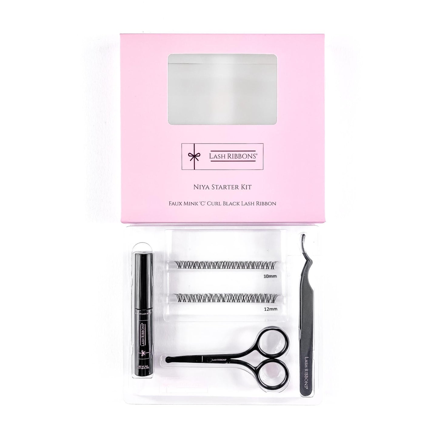 Boxed 'C' Curl Black Half Lash Ribbons® Starter Kit (With Ultimate Bond)