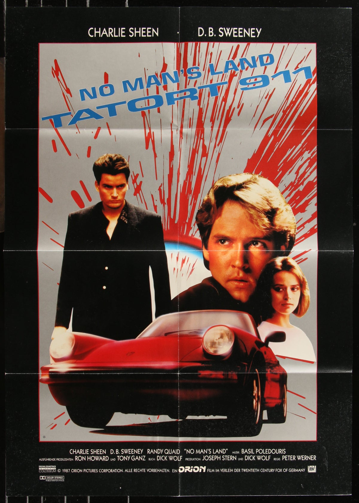 No Man's Land (1987) Original German A1 Movie Poster 23 x 33