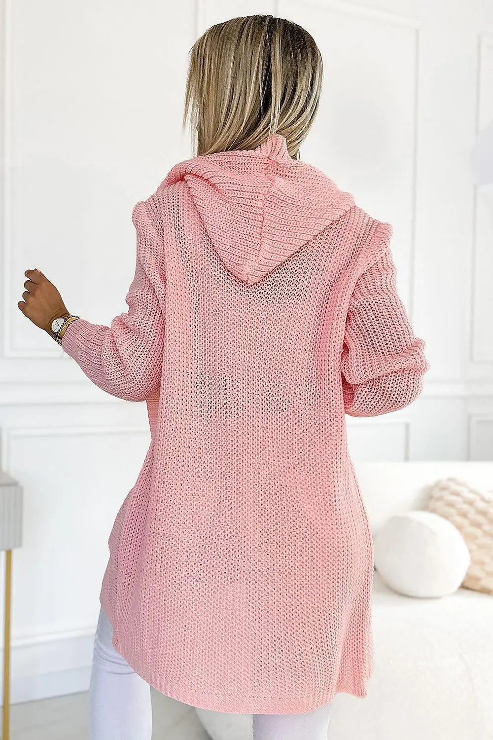Numoco cardigan warm bedspread with hood, pockets and a patch