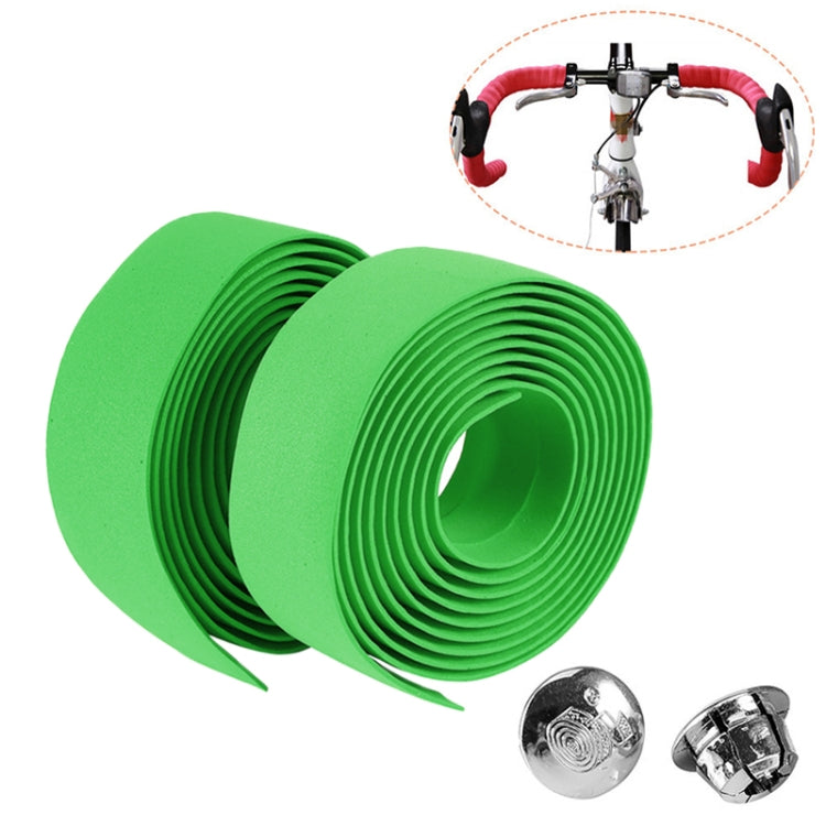 1 Pair Cycling Road Bike Sports Bicycle Cork Handlebar Tape Wrap + 2 Bar Plug, 2m Blue, 2m Red, 2m White, 2m Yellow, 2m Black, 2m Pink, 2m Green