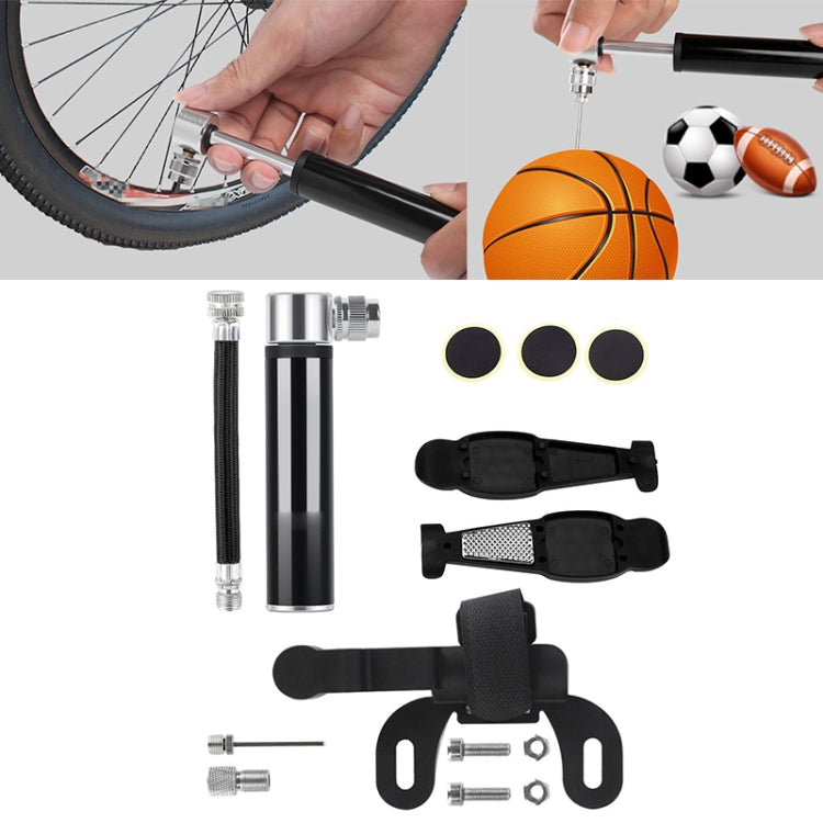 Manual Mini Portable Bicycle Aluminum Alloy Pump + Plastic glue-free tire patch + Tire lever, Inflator + Plastic glue-free tire patch + Tire lever Silver, Inflator + Plastic glue-free tire patch + Tire lever Black