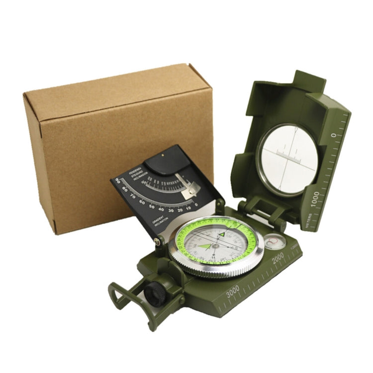 GoldGood K4074 Outdoor Multi-function Military Travel Geology Pocket Prismatic American Compass with Luminous Display, K4074