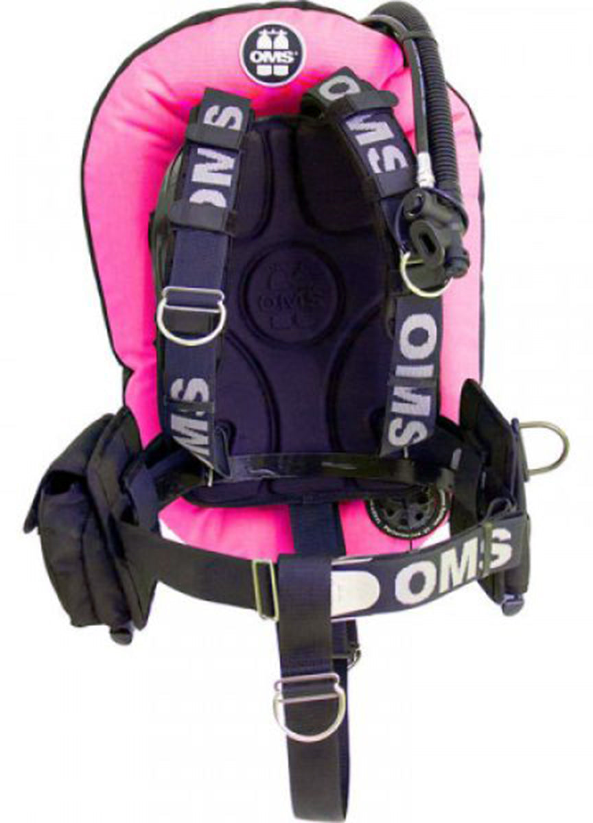 OMS Pink/Black 32Lb14.5Kg Stainless Steel Comfort Harness III Performance Mono Signature Single Tank BC System S11618056