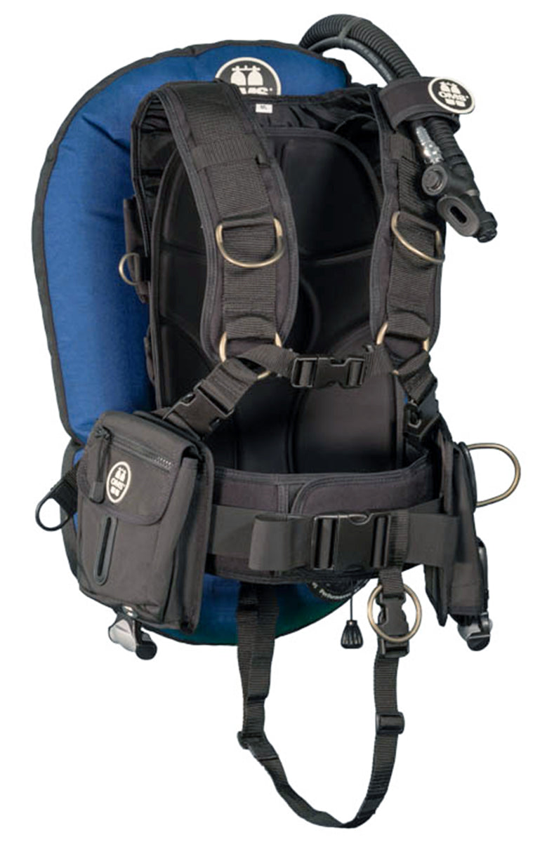 OMS Ocean Blue/Black 27Lb12.5Kg IQ Lite Cummerband Signature Harness Performance Mono Wing BC System Size XL S11718027