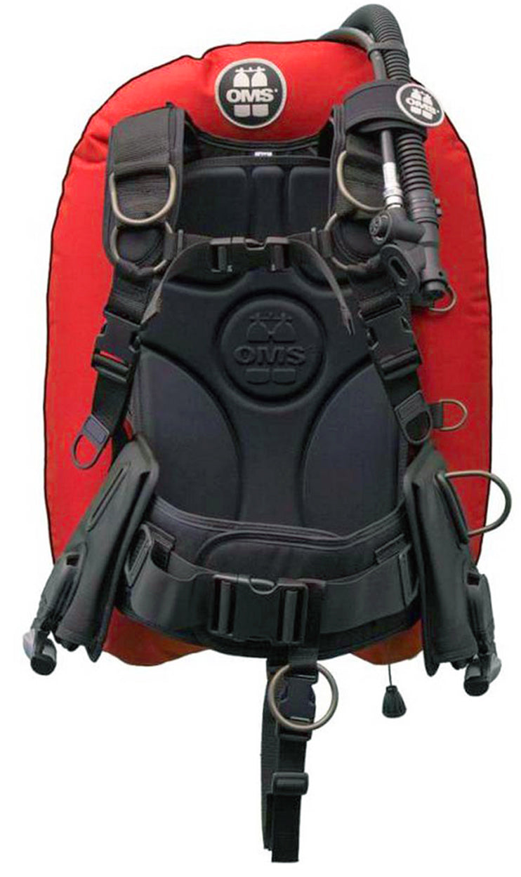OMS Indian Red/Black 27Lb12.5Kg IQ Lite Cummerband Signature Harness Performance Mono Wing BC System Size XL S11518048