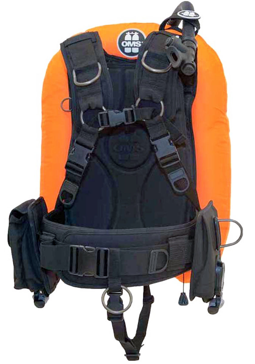 OMS Lava Orange/Black 32Lb14.5Kg IQ Lite Cummerband Signature Harness Performance Mono Wing BC System Size ML S11618065