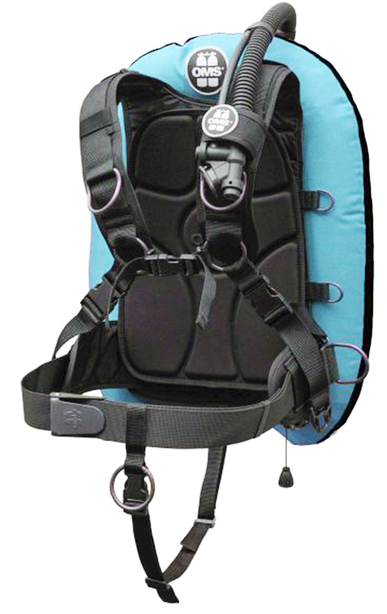 OMS Miami Blue/Black 27Lb12.5Kg IQ Lite Harness Performance Mono Wing BC System Size XS S11618033