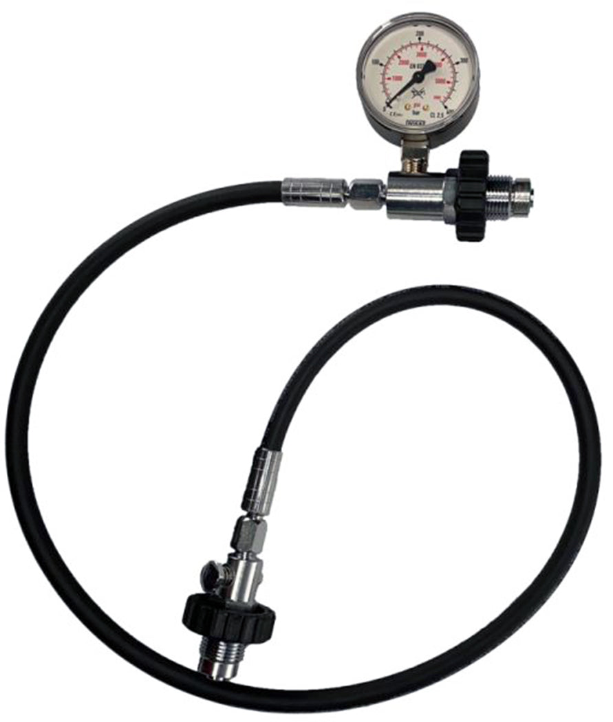 OMS 300 Bar DIN Decanting Hose with Metric Gauge S16910605