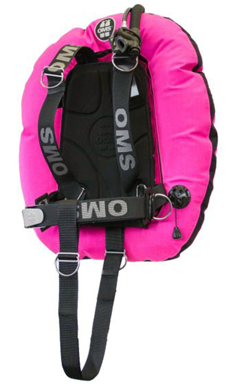 OMS Pink/Black 45Lb20Kg Aluminum SmartStream Twin Tank BC System with Performance Double Wing S11518127