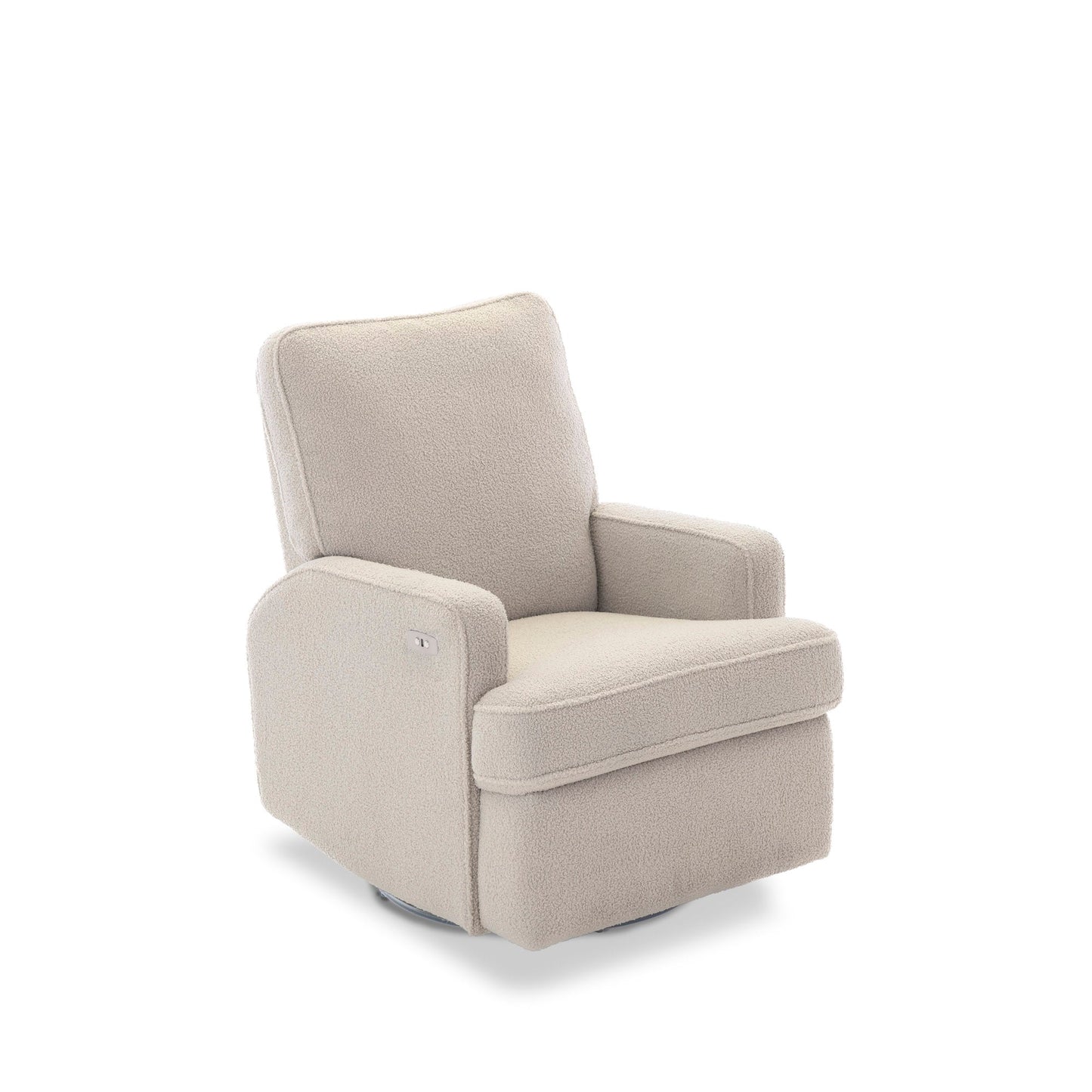 Madison Electric Swivel Glider Recliner Chair - Teddy Fabric Ivory