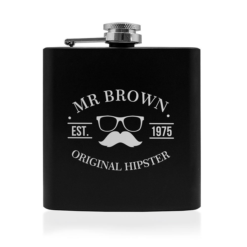 Personalised Original Hipster Hip Flask