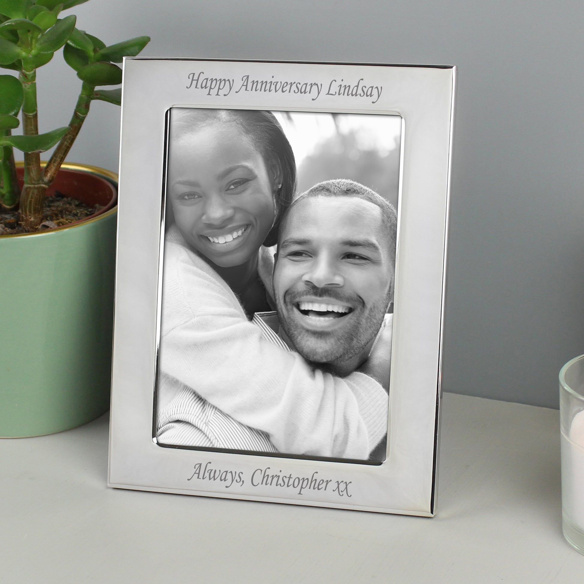Personalised Silver Plated 6x4 Inch Photo Frame