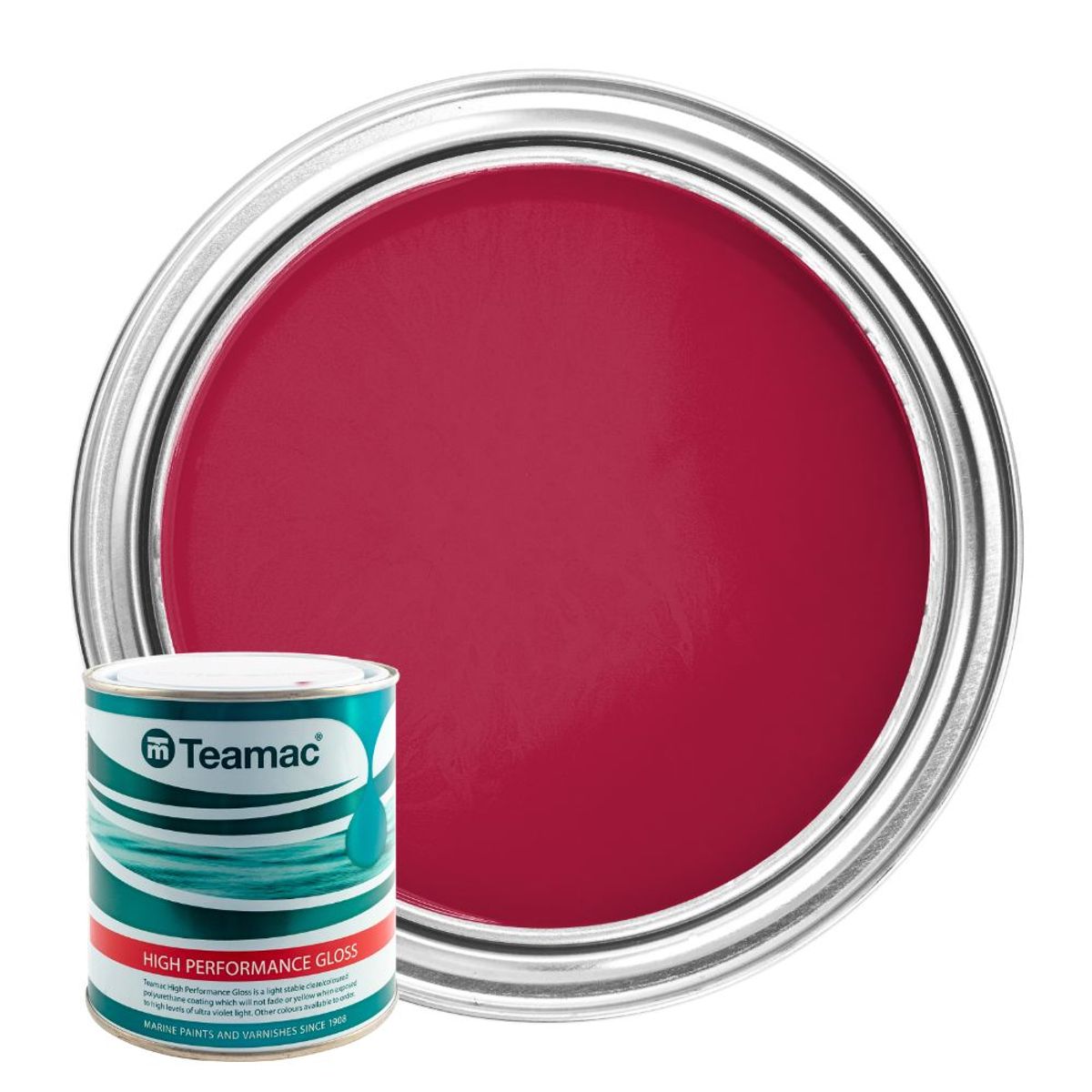Teamac Marine Gloss Paint in Post Office Red (1 Litre / 349) PA-120
