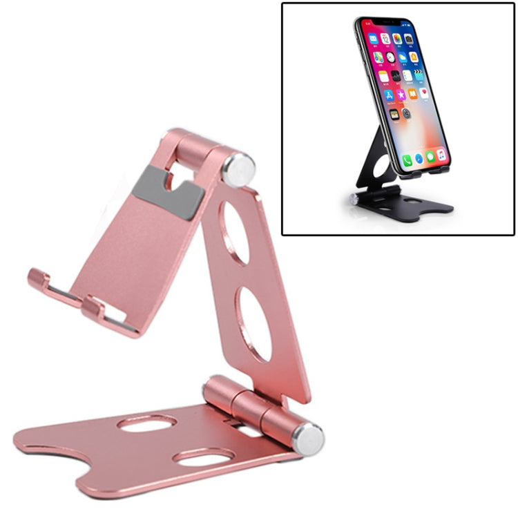 ROOSTAND R2 Aluminum Alloy Mobile Desktop Tablet Bracket Double Folding Lazy Artifact, Size: 6.4x7x9cm, R2 Black, R2 Champagne Gold, R2 Rose Gold, R2 Rose Red, R2 Silver