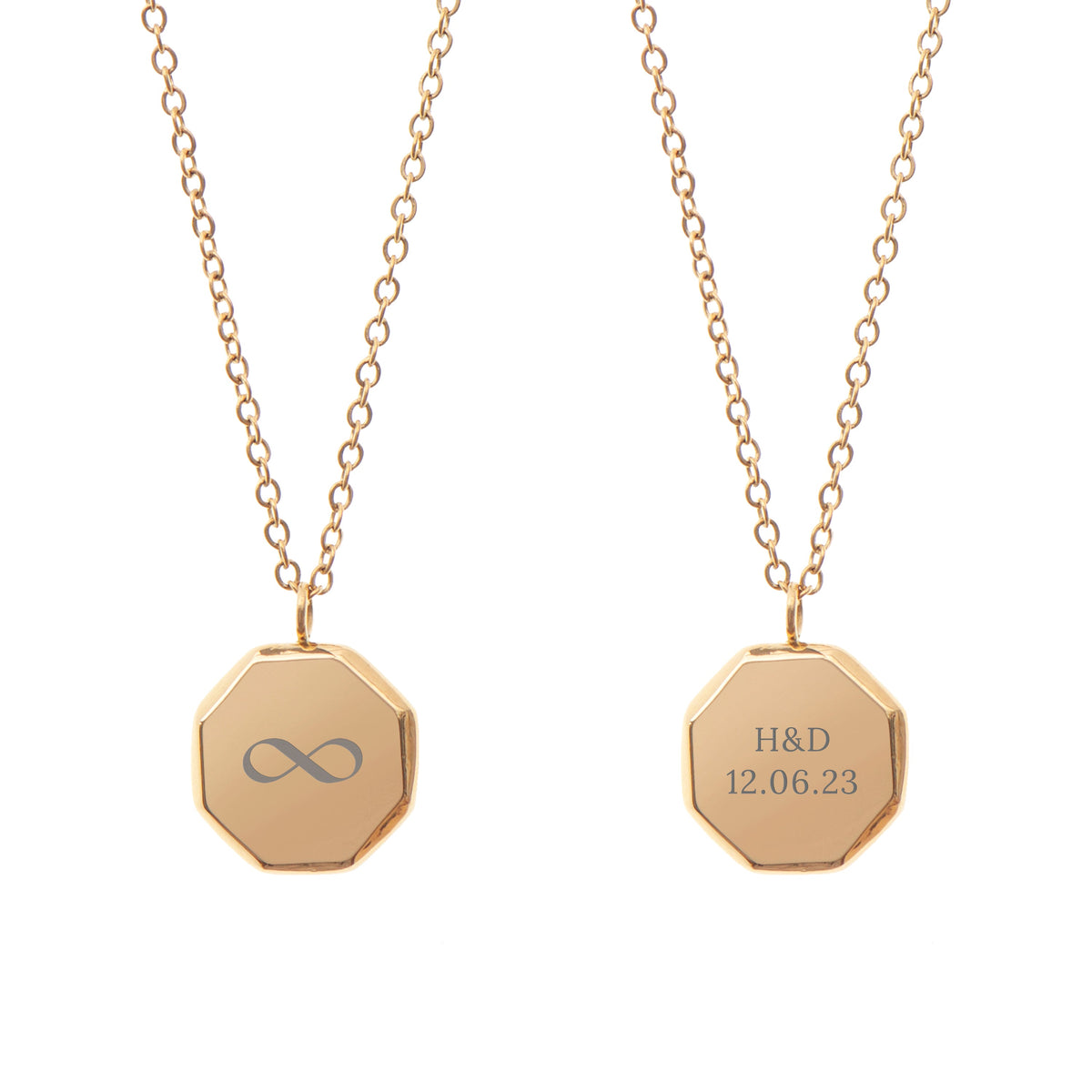 Personalised Men's Infinity Gold Pendant Necklace