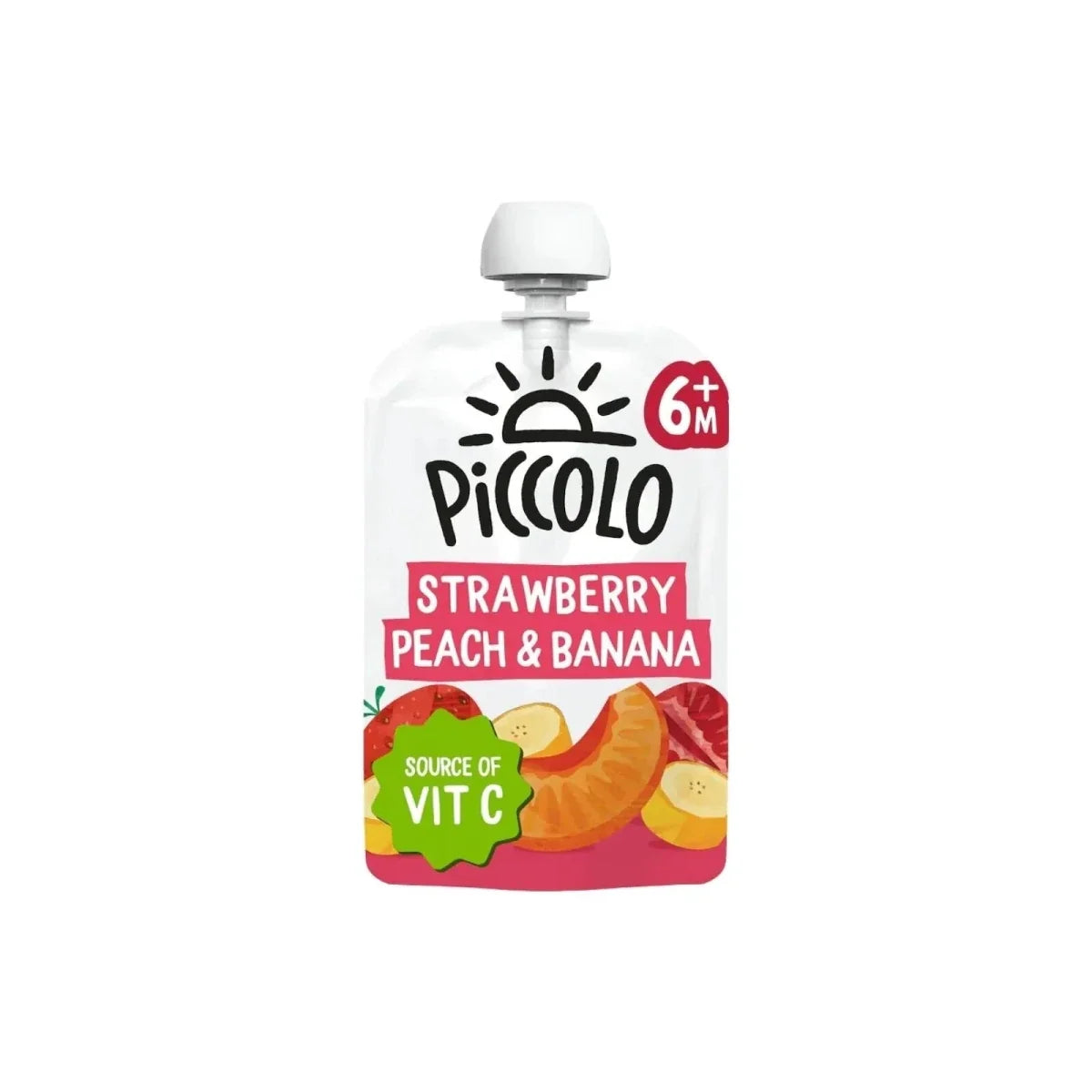 Piccolo Organic Strawberry Banana & Peach 6+ months 100g