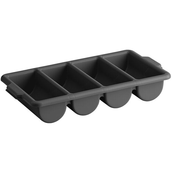 4 Compartment Cutlery Box Black