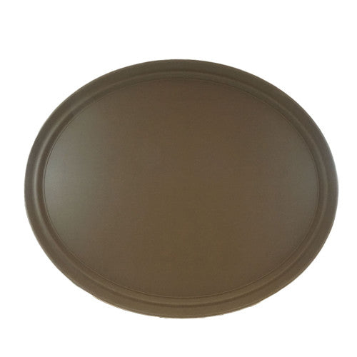 Oval Brown Fiberglass Serving Tray 559mm x 686mm