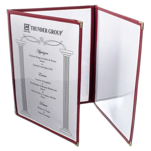 Triple Fold Maroon Menu Cover 216mm x 279mm
