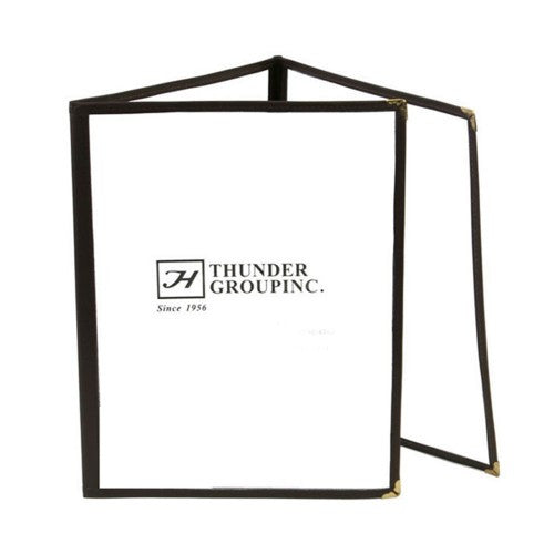 3 Page Book Fold Brown Menu Cover 216mm x 279mm