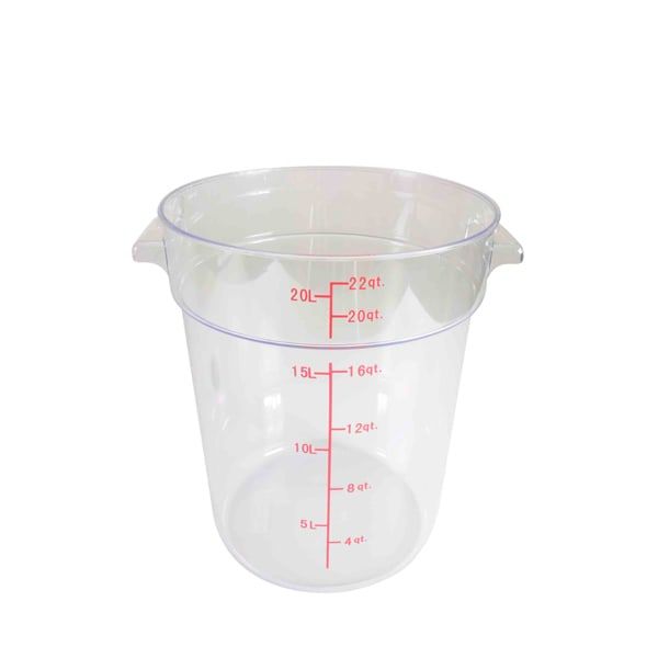 22-Quart Round Polycarbonate Food Storage Container Clear