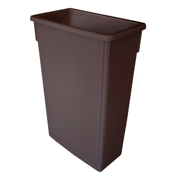 23 Gal Plastic Trash Can w/o Lid Brown