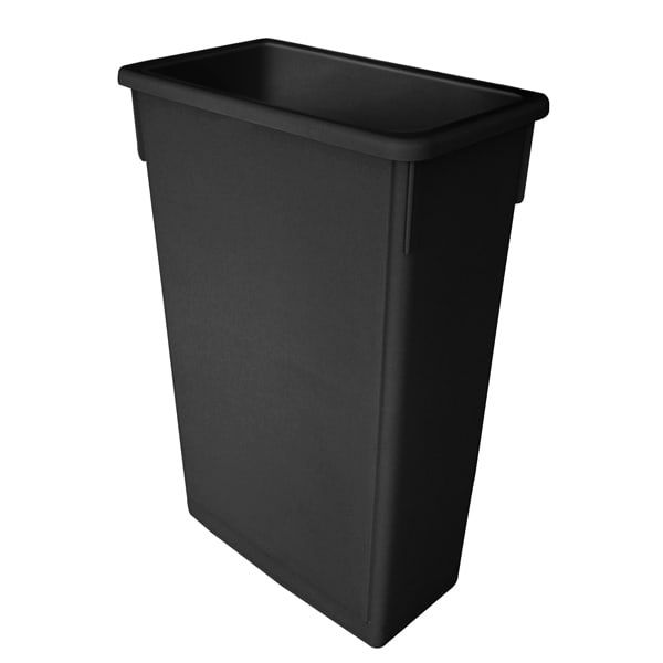 23 Gal Plastic Trash Can w/o Lid Black