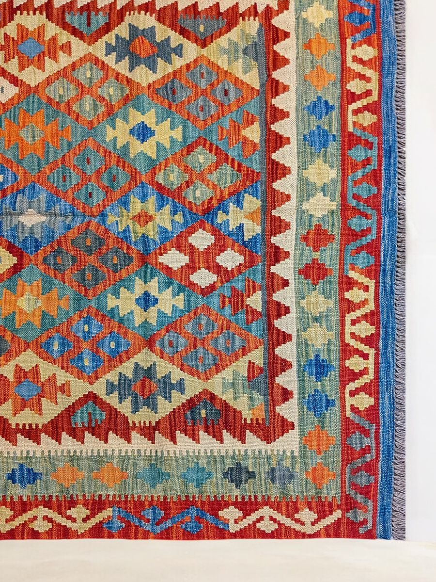 Maimana Afghanistan Kilim Rug - 203 x 150 cm