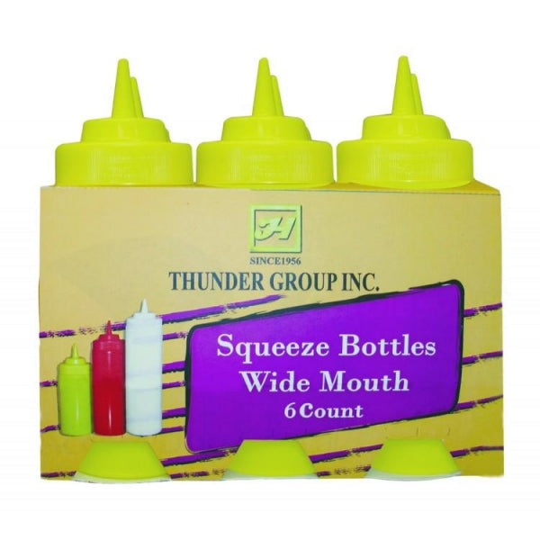 Wide Mouth Squeeze Bottle 16oz / 475ml Yellow - Pack of 6