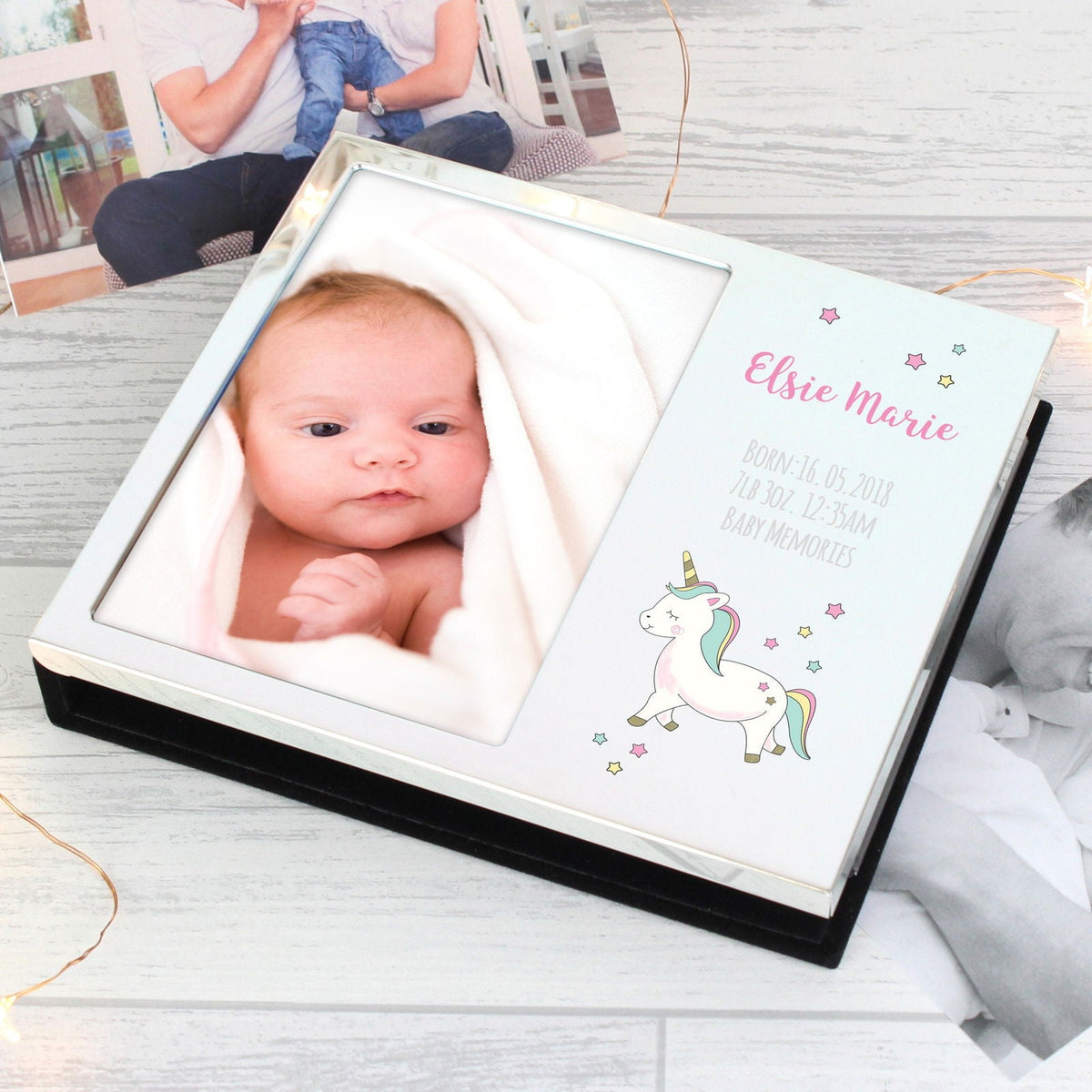 Personalised Baby Unicorn 4x6 Inch Photo Frame Album