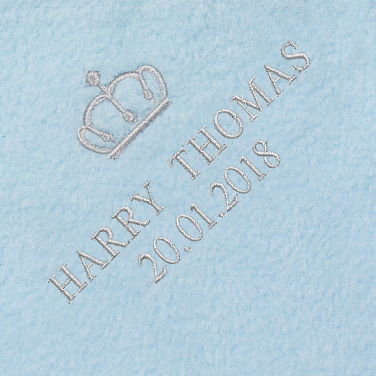 Personalised Blue Crown Baby Blanket
