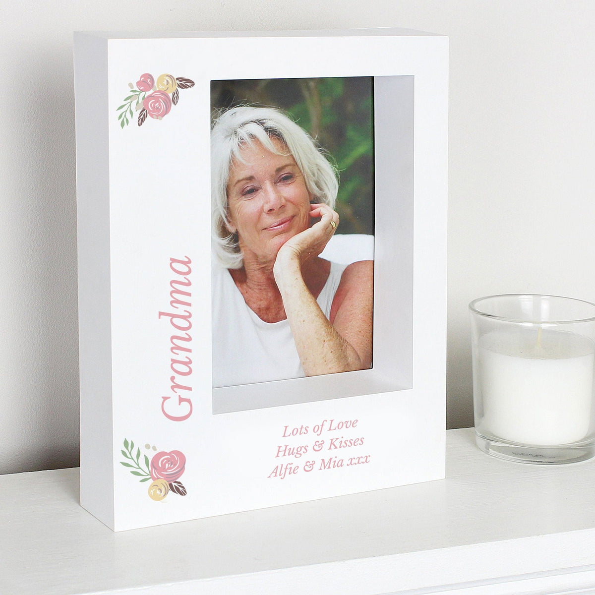 Personalised Floral 5x7 Inch Box Photo Frame
