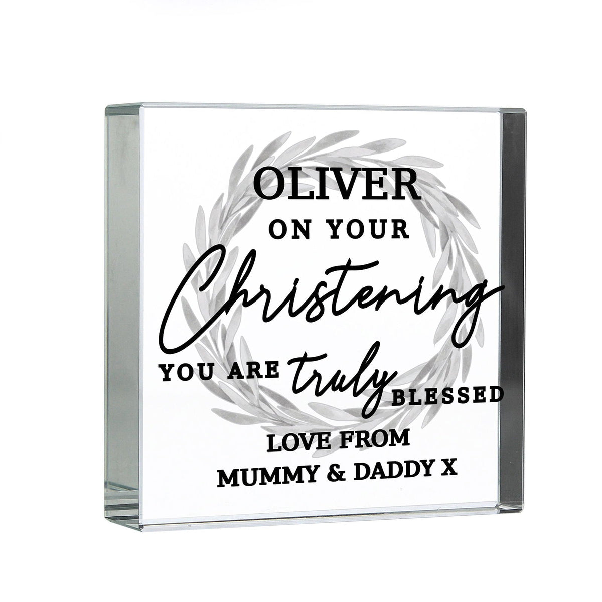 Personalised 'Truly Blessed' Large Crystal Token