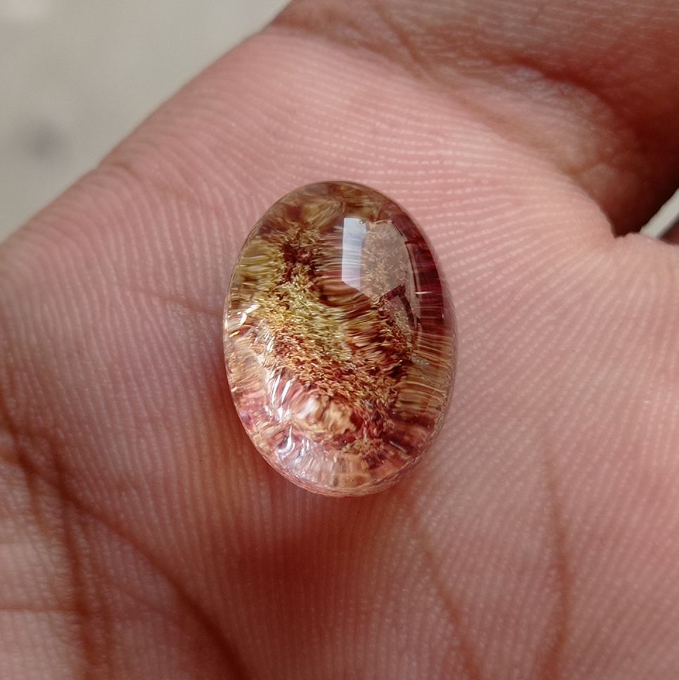 13.5ct Natural Phantom Quartz - Ghost Quartz - 16x11mm