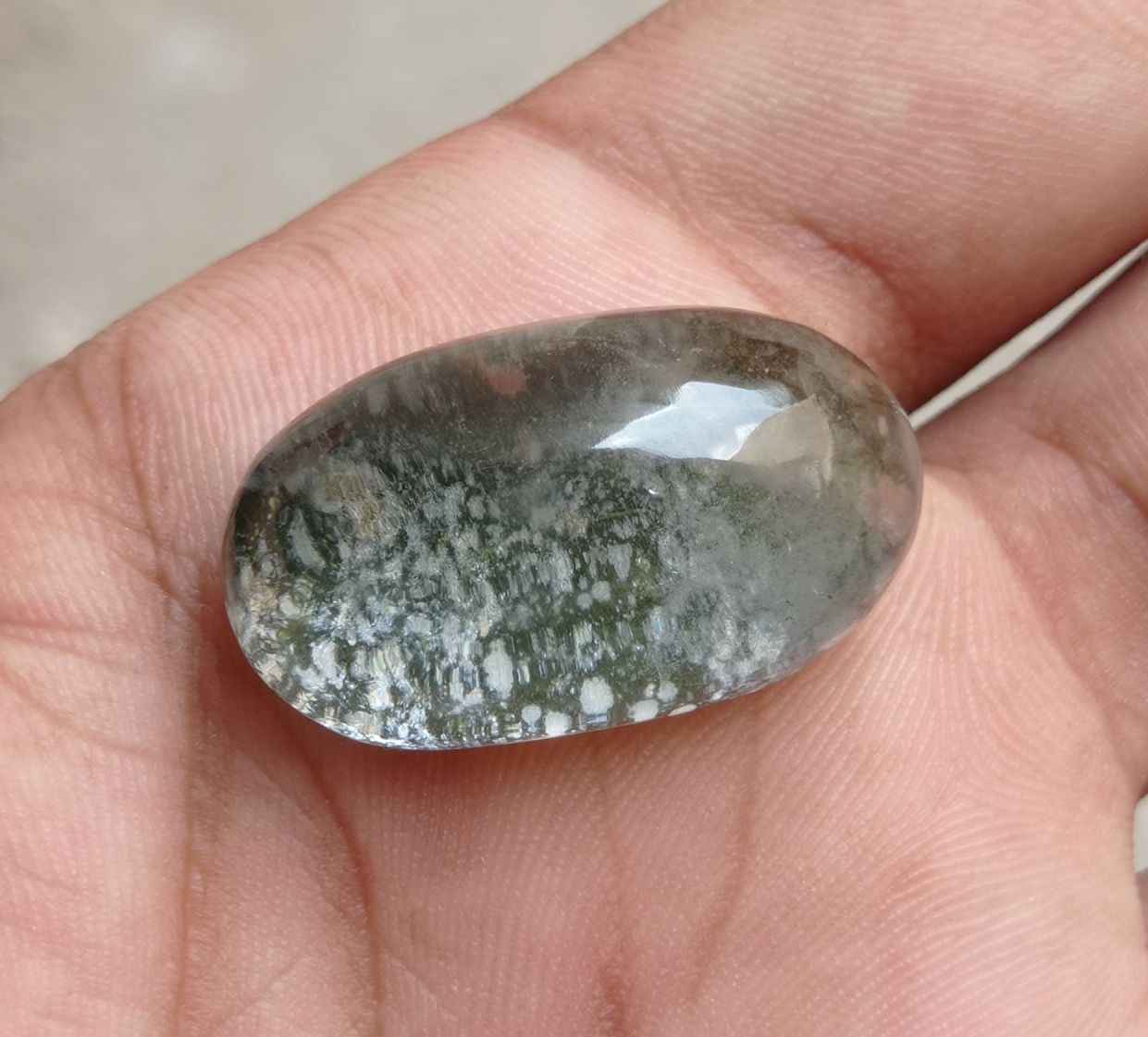 43.5ct Natural Phantom Quartz - Ghost Quartz - 30x17mm