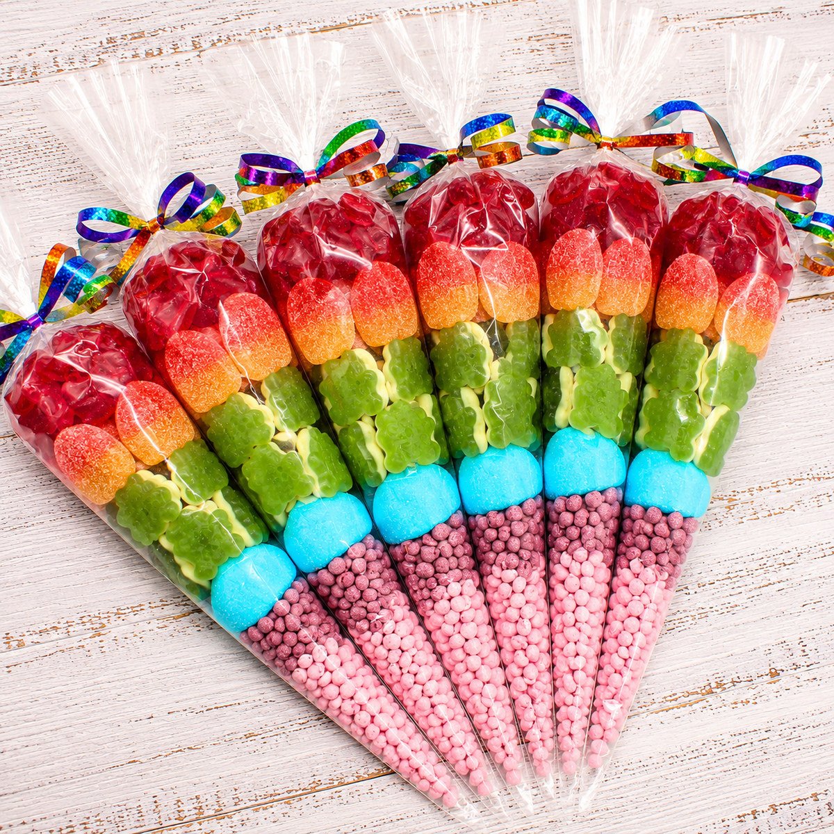 Prefilled Sweet Shop Made Rainbow Sweet Cone