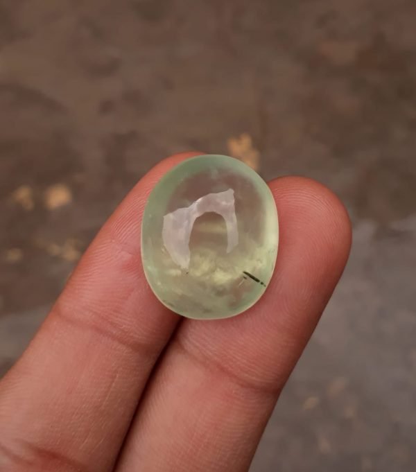 29.5ct Prehnite Cabochon - Rutile Prehnite - also called Grape Jade, Green Moonstone - 21x18mm