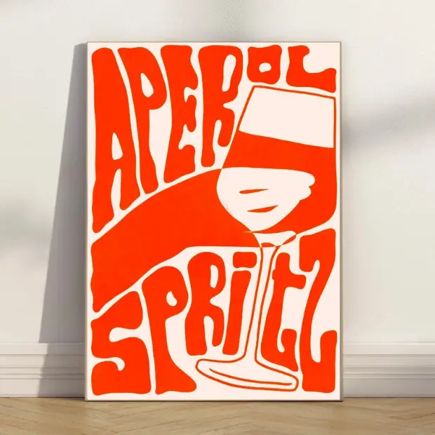 Funky Aperol Typography - A5 Print