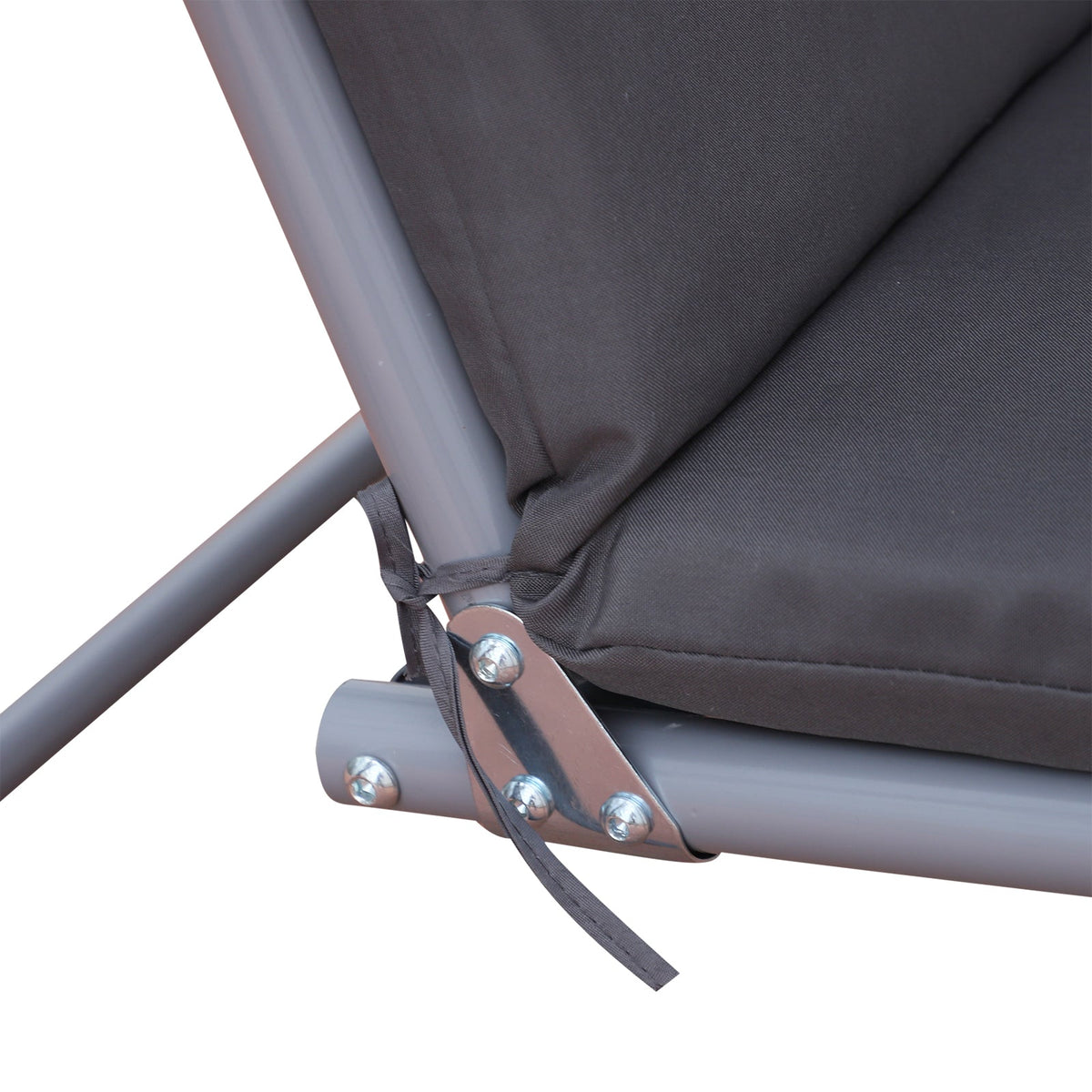 Steel Frame 2-Seater Swing Chair w/ Table Grey